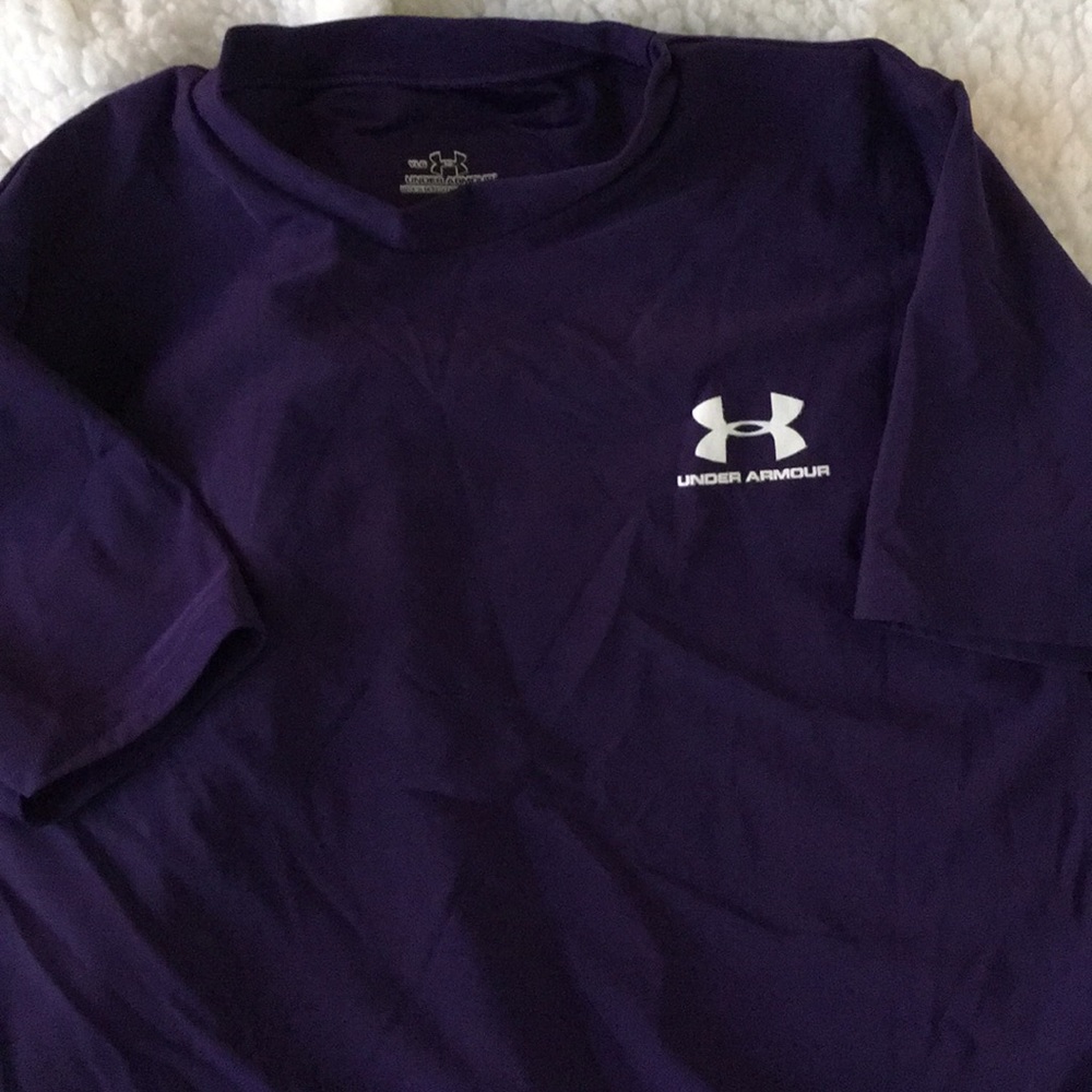 Purple Under Armour Youth L Shirt - Like New